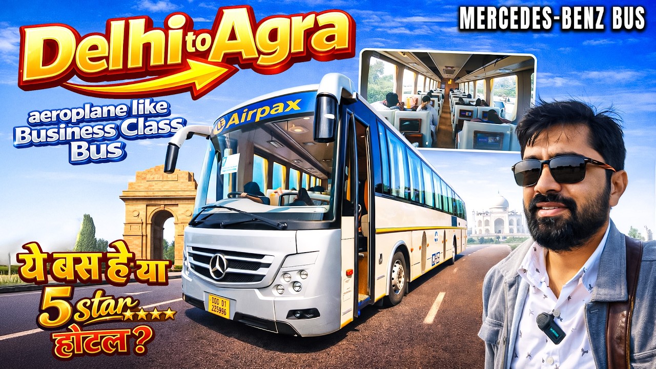 Delhi to Agra Most Luxurious Bus Travel 😮 Delhi-Agra Airpax Business Class Bus/ Delhi to Agra by bus