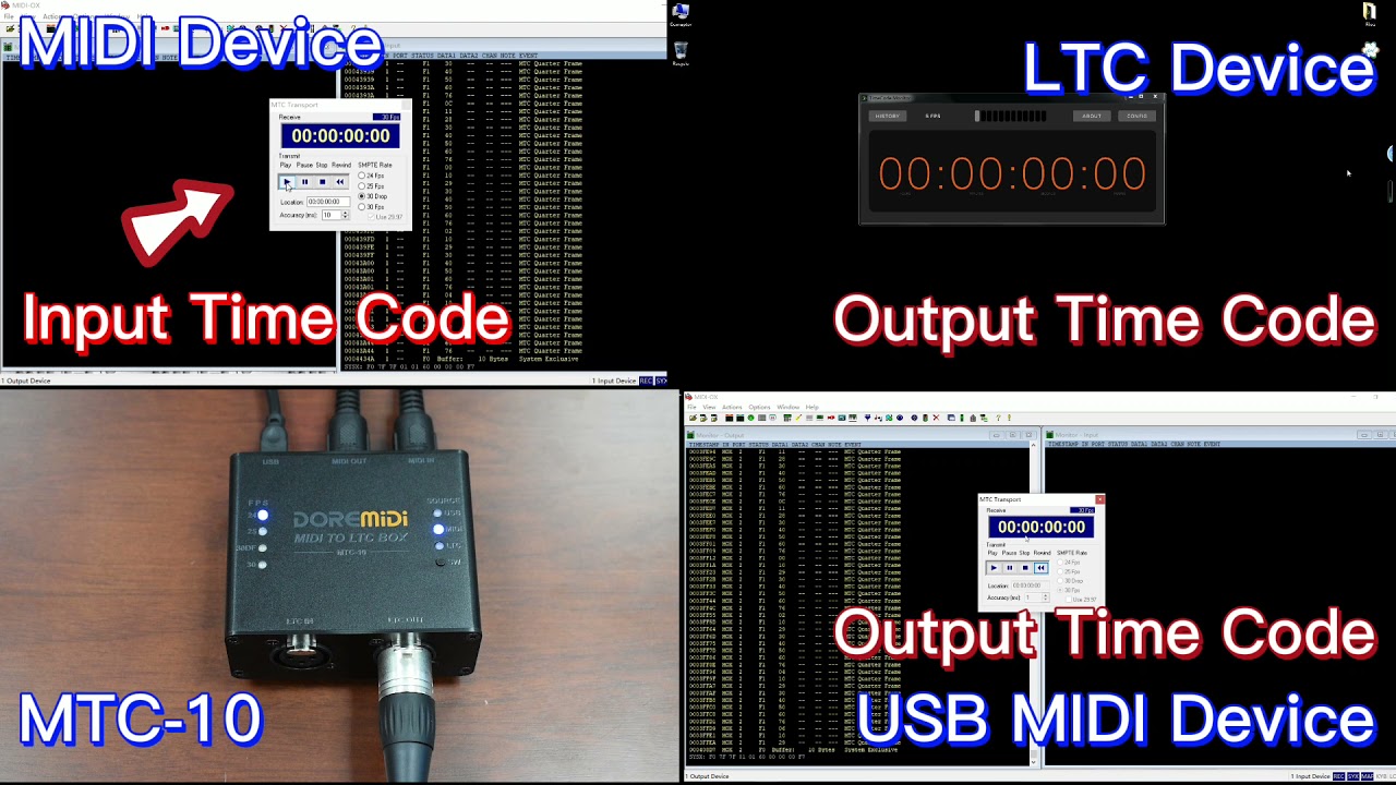 【DOREMiDi】MIDI to SMPTE LTC Timecode Converter(MTC-10)