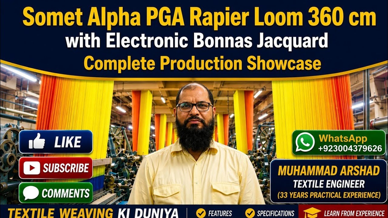 Somet Alpha PGA Rapier Weaving  loom 360 cm installed Electronic Bonnas Jacaquatd  