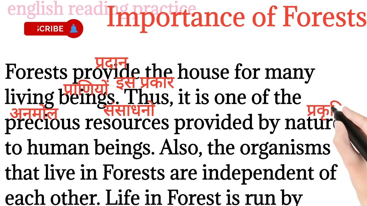 677,Importance of forests, english reading paragraph /english reading  @English reading practice