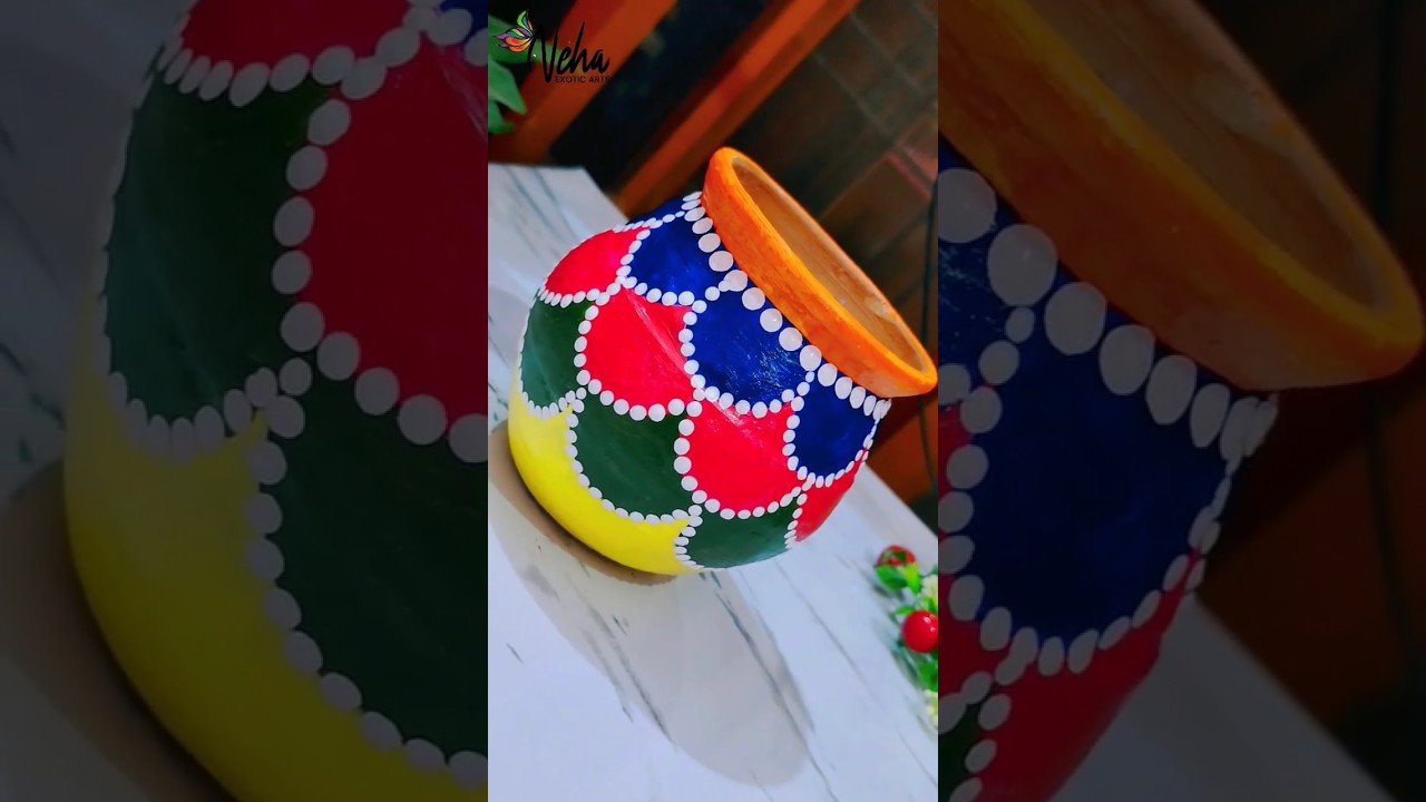 Pot Painting मटकी डिजाइन #shorts #shortsvideo #nehaexoticarts