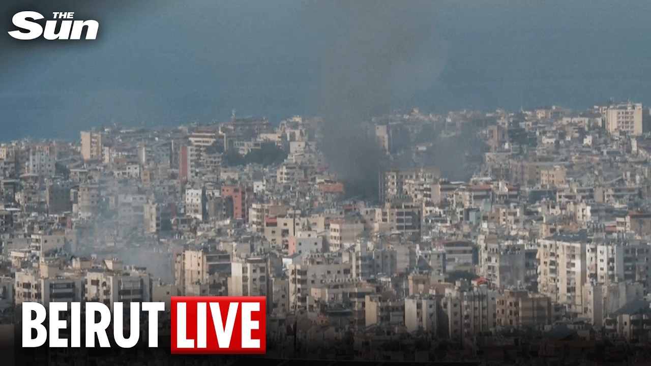 LIVE: View overlooking the southern suburbs of Beirut after multiple blasts