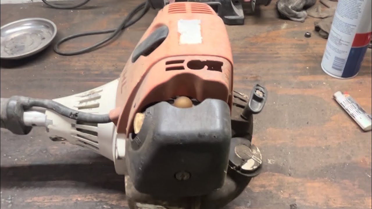 STIHL KM90R weed eater tune up. 