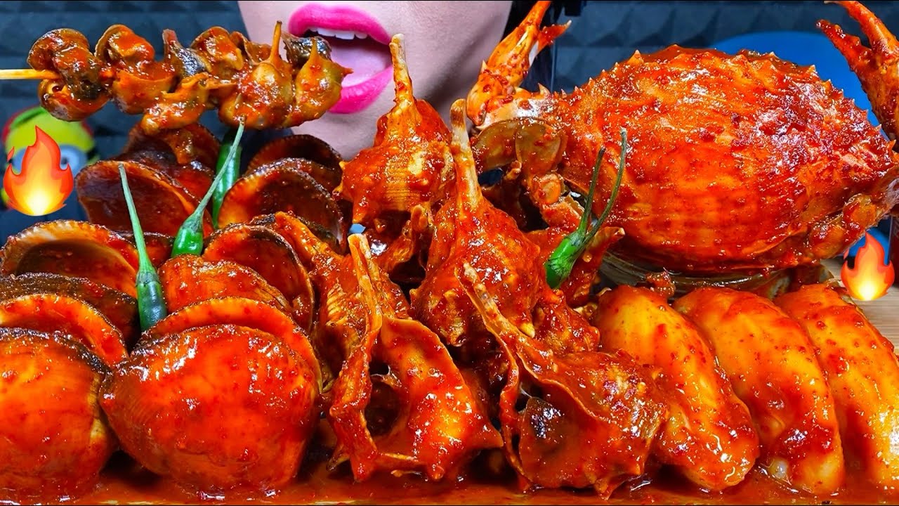 ASMR SPICY SEAFOOD BOIL *makanan laut pedas* 먹방 MUKBANG MASSIVE Eating Sounds