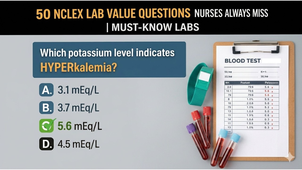 50 вопросов о лабораторных показателях NCLEX, которые медсестры часто пропускают #2026 #образован...