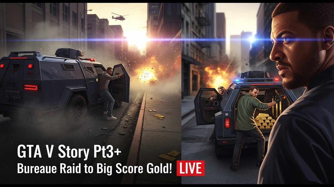 GTA 5 Story Pt3+ Bureau Raid to Big Score Gold! LIVE