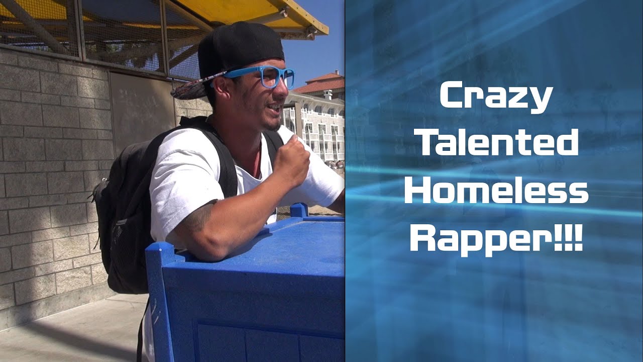 Insanely Talented Homeless Rapper on the Beach!