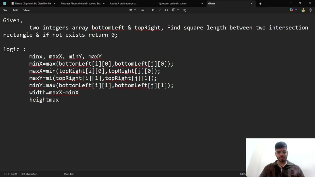LeetCode 3047 | Find the Largest Area of Square Inside Two Rectangles (17-01-2026) | Easy Solution