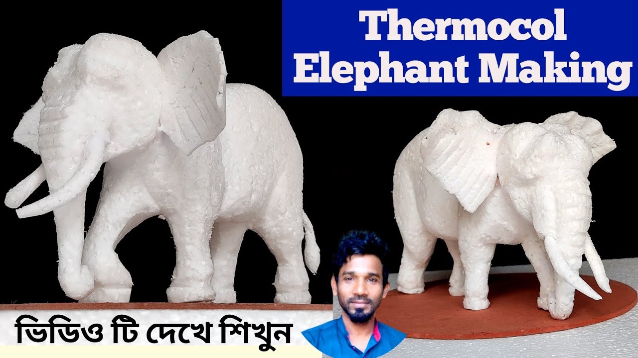 Thermocol Elephant Making At Home / Thermocol Cutting / Thermocol Design