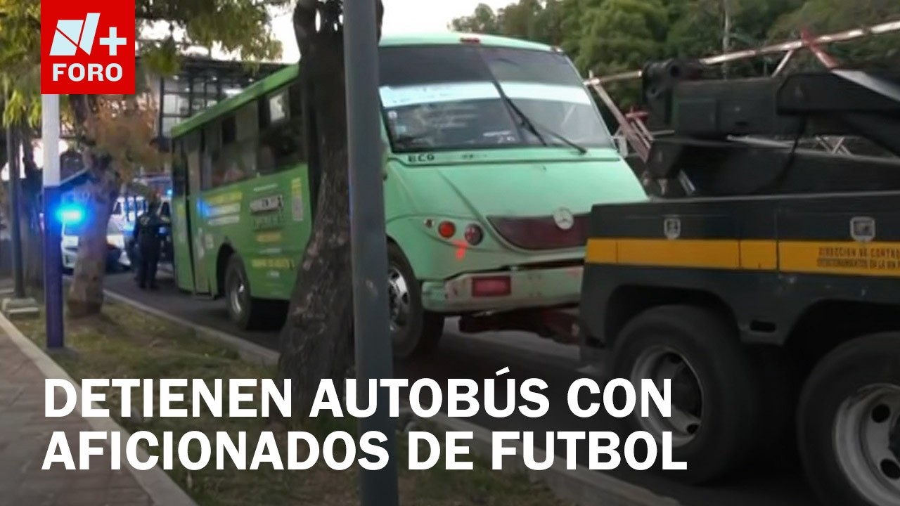 Detienen cami&oacute;n de aficionados de futbol por desorden en la v&iacute;a p&uacute;blica