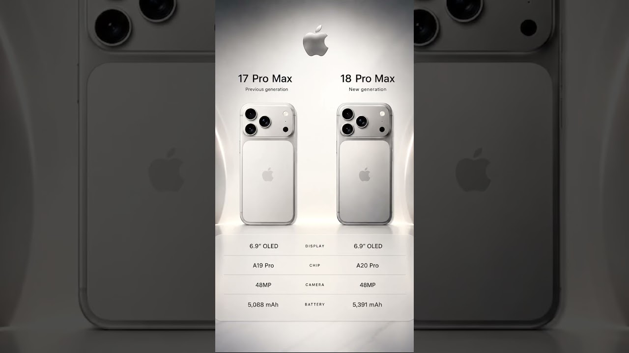 iPhone 18 Pro Max vs 17 Pro Max 🔥 HUGE Upgrade? #iPhone18ProMax