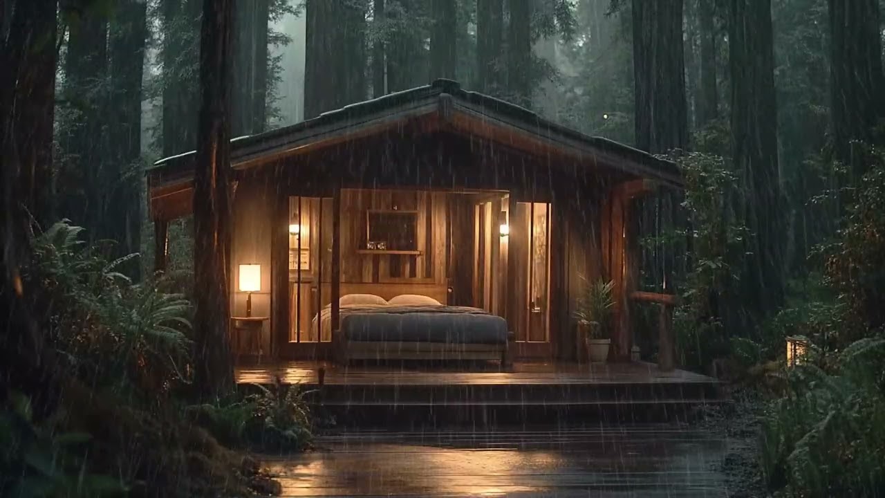 Midnight Rain in the Woods 🌲 | Calm Rain Sounds for Deep Sleep