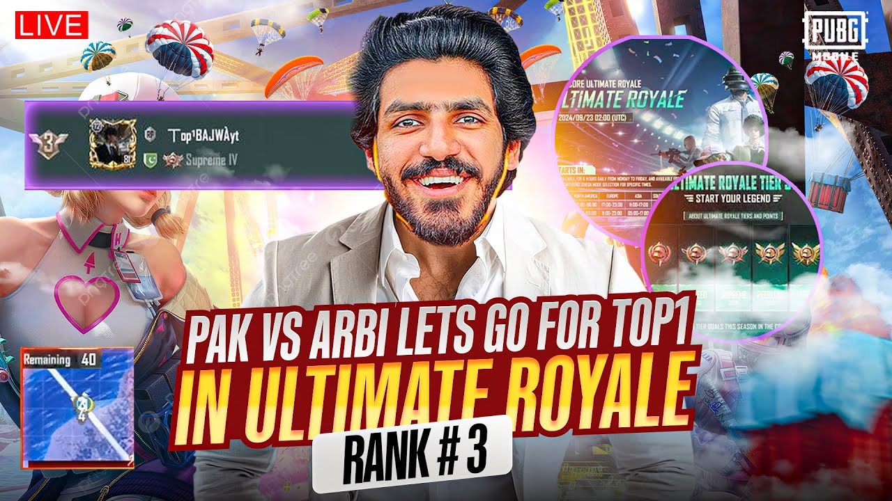 ULTIMATE ROYALE IS HERE 🔥 RANK TOP#3 😎 LETS COVER LEAD FOR TOP2😉 HARD LOBBIES ANY CHALLENGES?