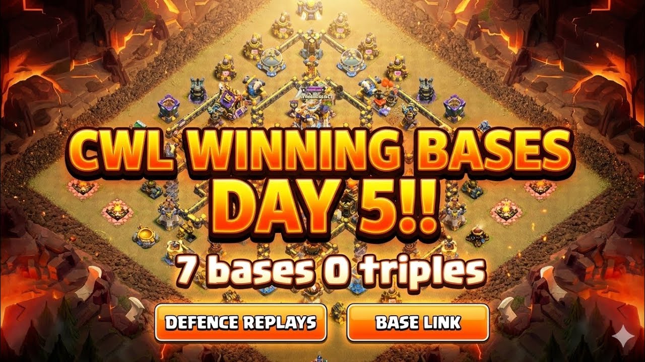 These 7 TH18 Bases DESTROYED CWL Day 5... Defense Replays + Links 🔥💀
