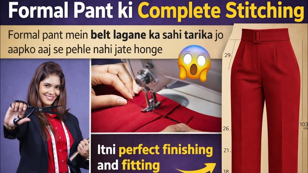 Formal pant ki complete stitching video #fashion #nisharajputcoaching  #pantcuttingandstitching 