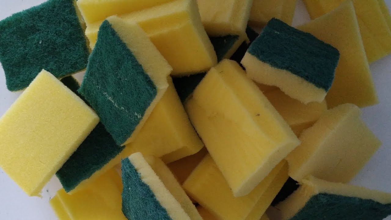 Kitchen Sponges Dry Ripping | Sponge ASMR