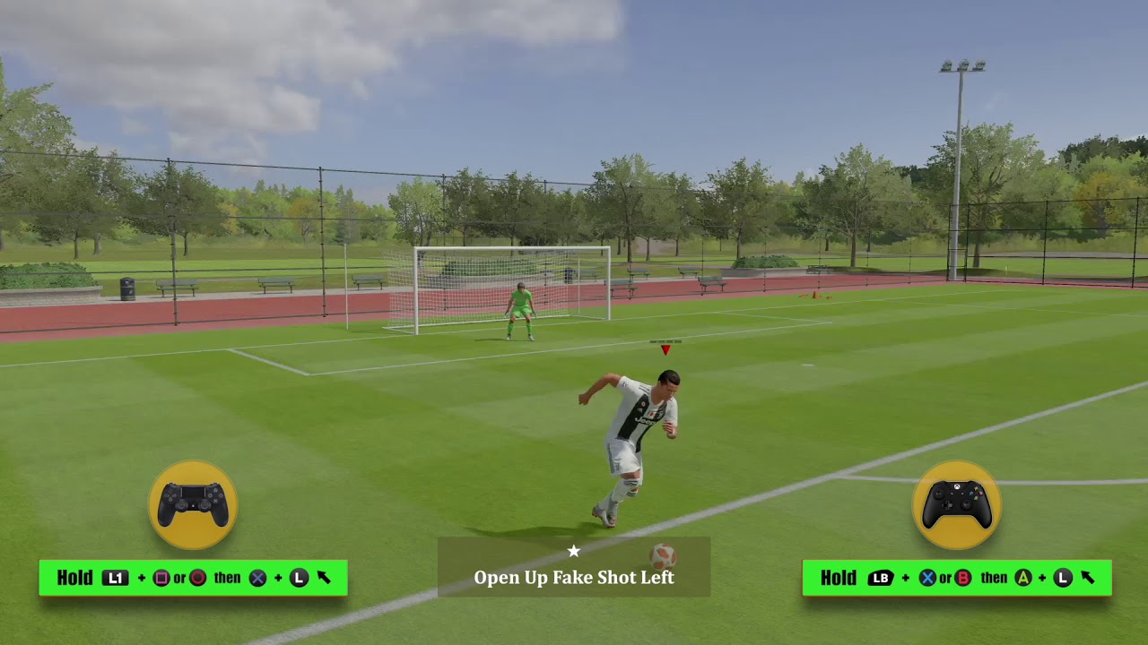 FIFA 19 SKILL MOVES - Open Up Fake Shot Left