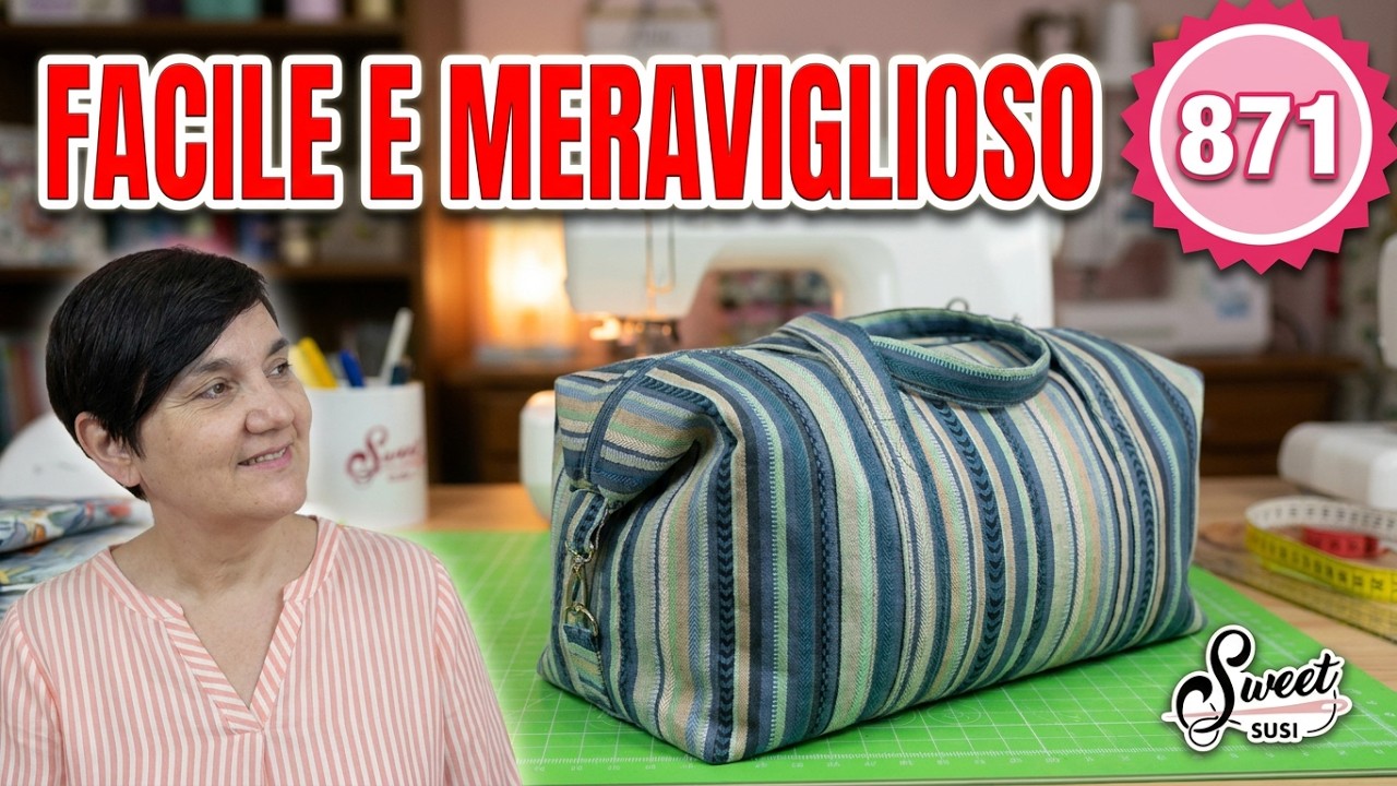 🌹 MERAVIGLIOSO BORSONE da viaggio o da palestra | cartamodello Gratis | Tutorial cucito facile SUSI