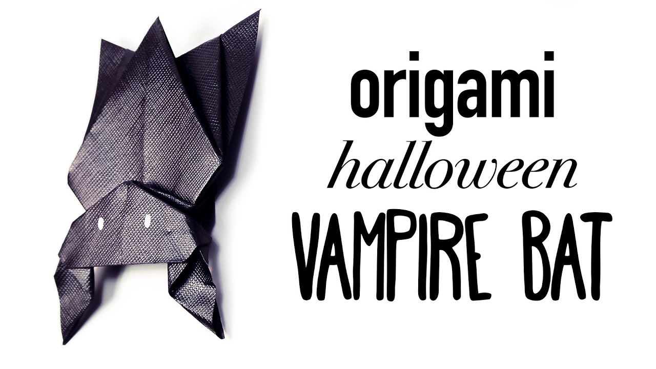 Origami Hanging Bat for Halloween Tutorial - DIY - Paper Kawaii