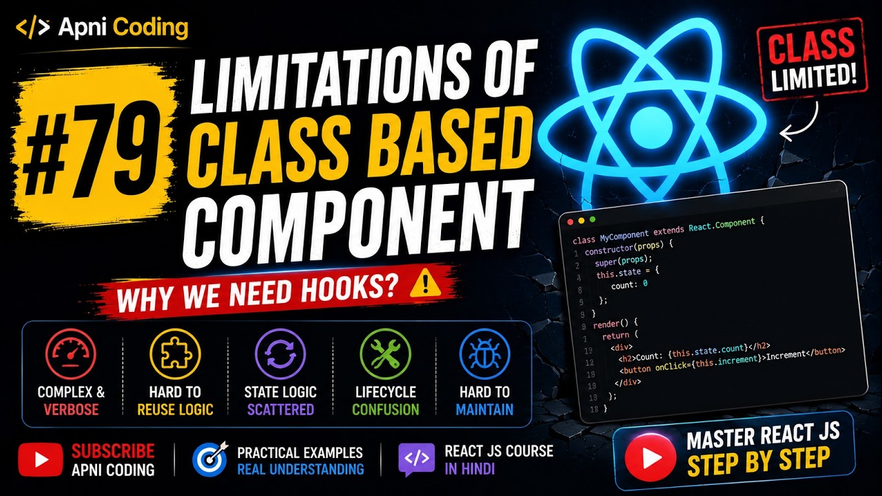 #79 Limitations of Class Based Component | React JS Tutorial for Beginner | React JS Course in Hindi