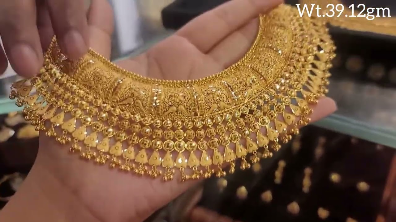 Latest Trending 22ct Gold Necklace lightweight jewelry New Designs #youtube #viral #skdesigned