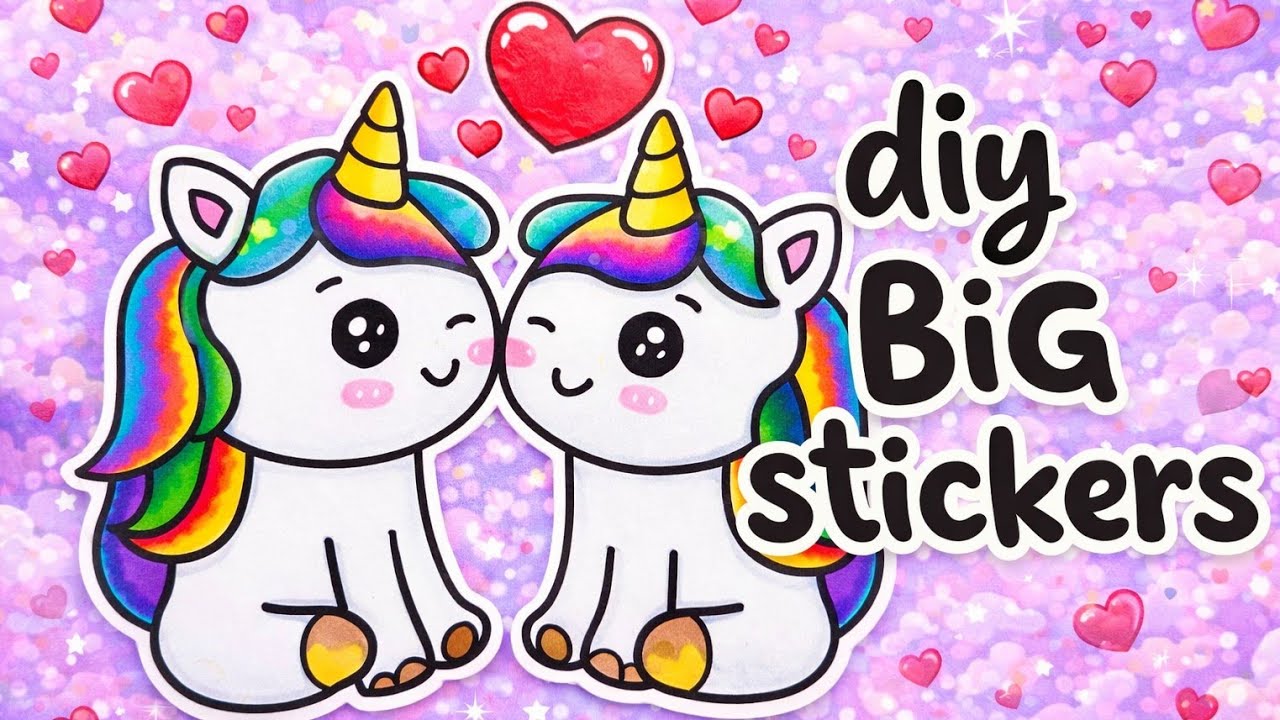 How to make a big sticker  | Valentine's day  | ASMR colouring for morning 