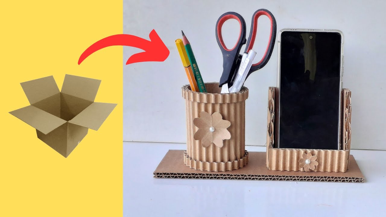 ORGANIZADOR De CANETAS Simples Feito de PAPELÃO