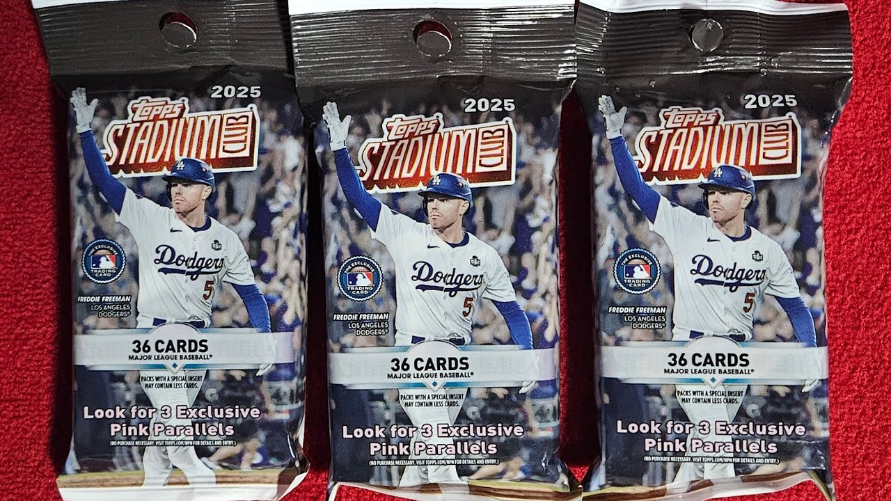 2025 Topps Stadium Club Baseball 36-Card Fat Packs x 3 - Johan Santana, Freddie Freeman, Jose Altuve