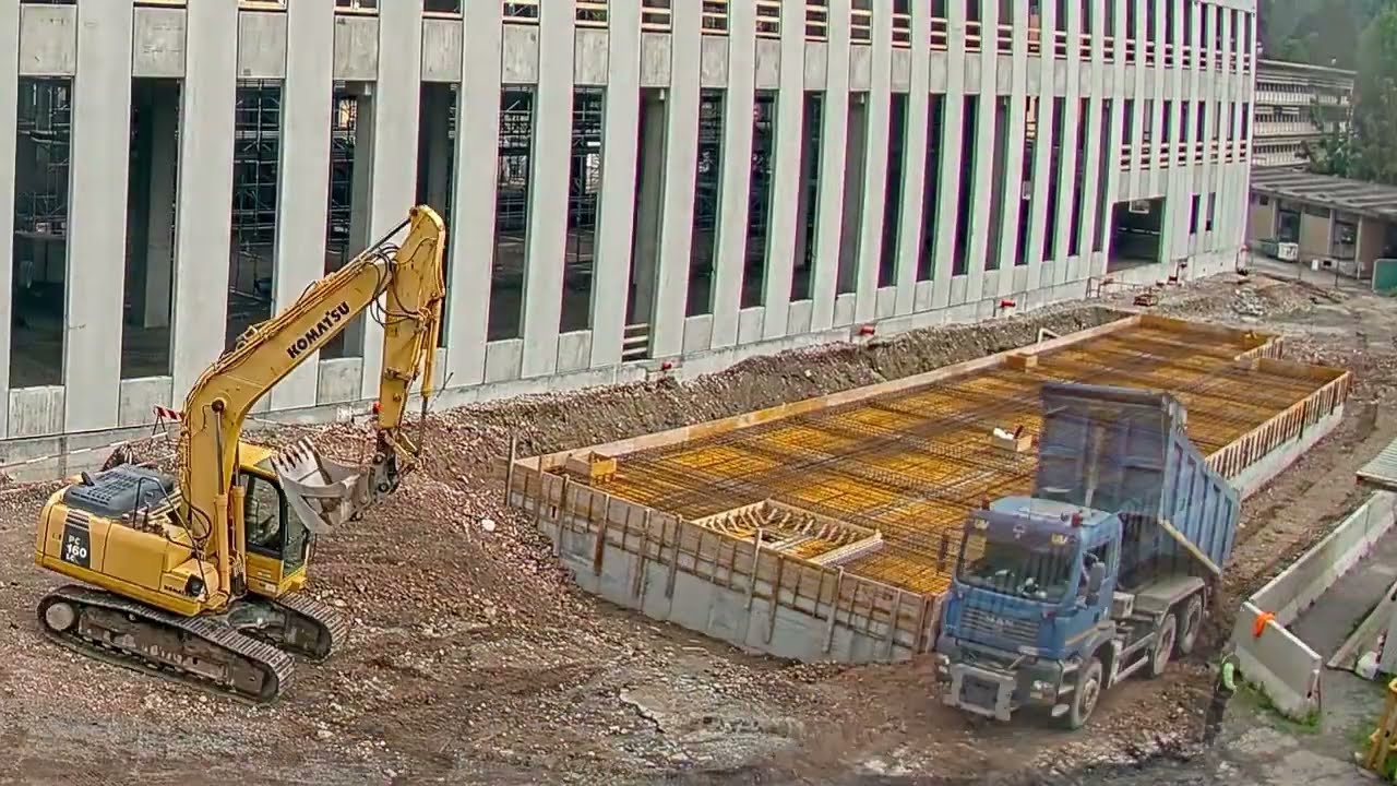 Time lapse cantiere vasca antincendio e vasca in varianza idraulica time lapse capannone industriale