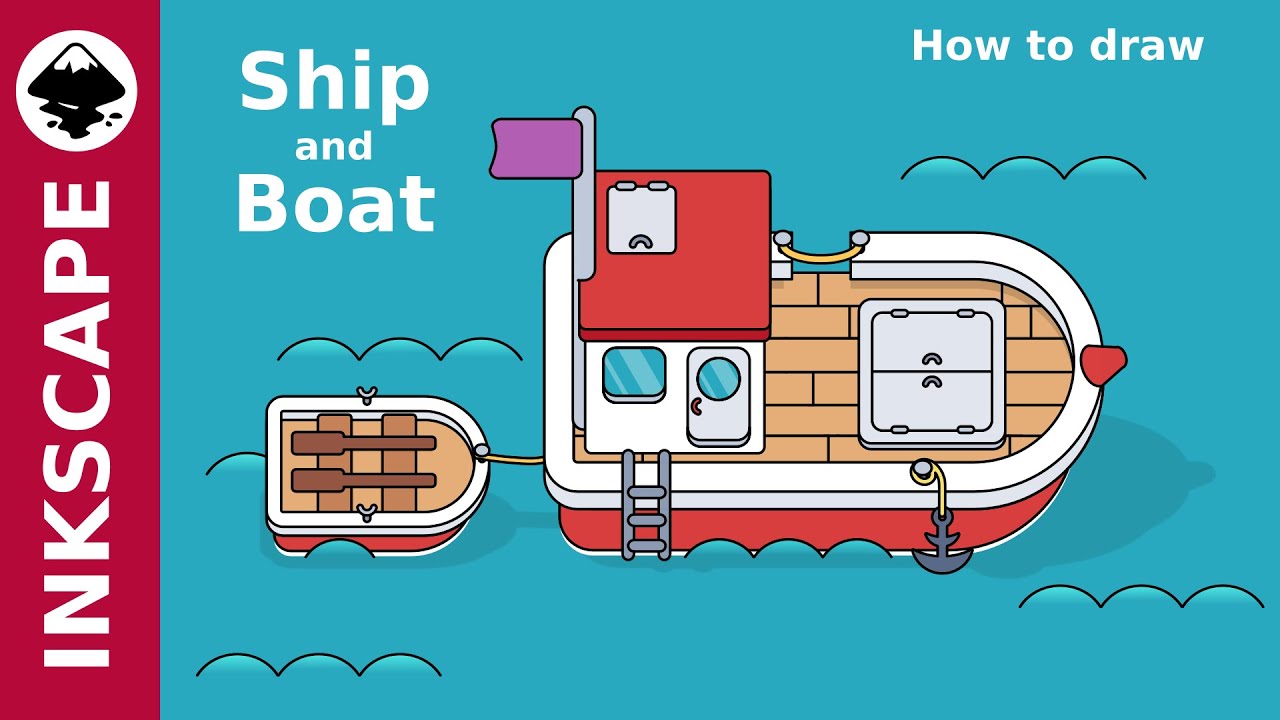 Inkscape Tutorial: How to draw Ship with Boat
