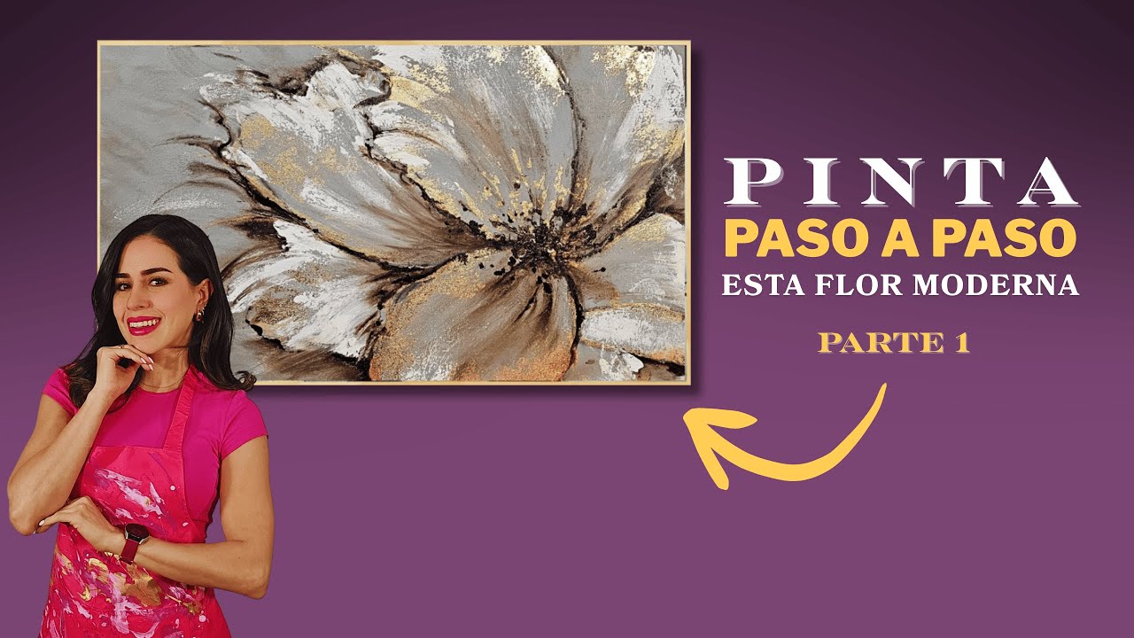 COMO PINTAR UNA FLOR MODERNA EN POCOS MINUTOS || PARTE 1 || TUTORIAL PRINCIPIANTES🌸