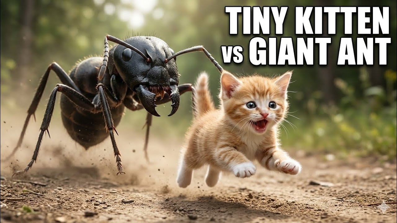 Tiny Kitten vs GIANT Ant - You Won't Believe What Happens Next! 😱