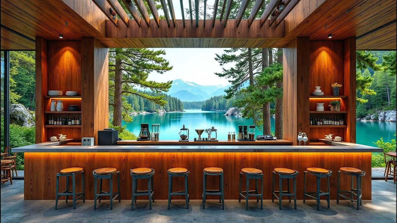 Smooth Lakeside Retreat Jazz with Nature Sounds for Focus & Productivity Boost