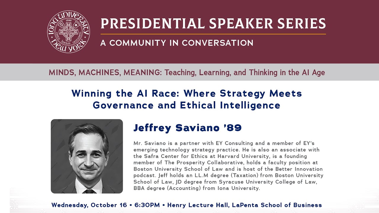 Presidential Speaker Series: Winning the AI Race with Jeffrey Saviano '89