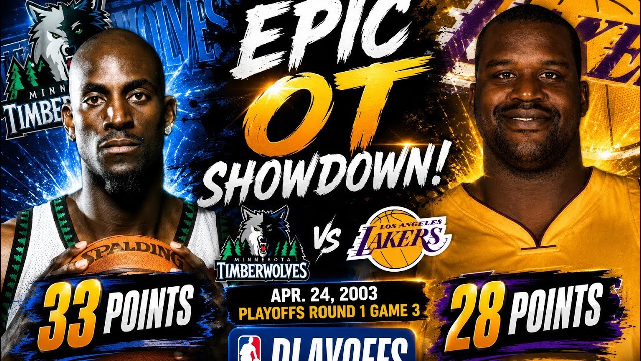 Kobe & Shaq vs Kevin Garnett in OT Showdown - 2003 Playoffs Round 1 Game 3 - Timberwolves at Lakers