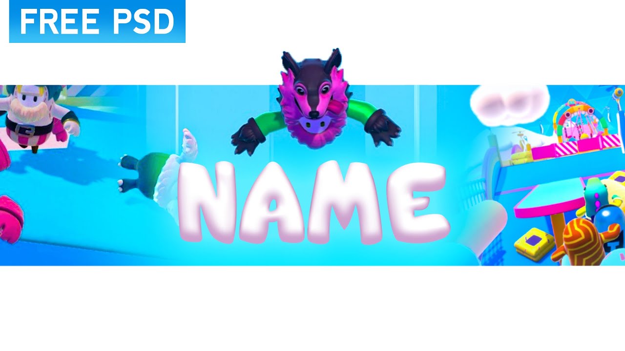 Fall Guys YouTube Banner Tutorial! EASY Design Walk Through 2020