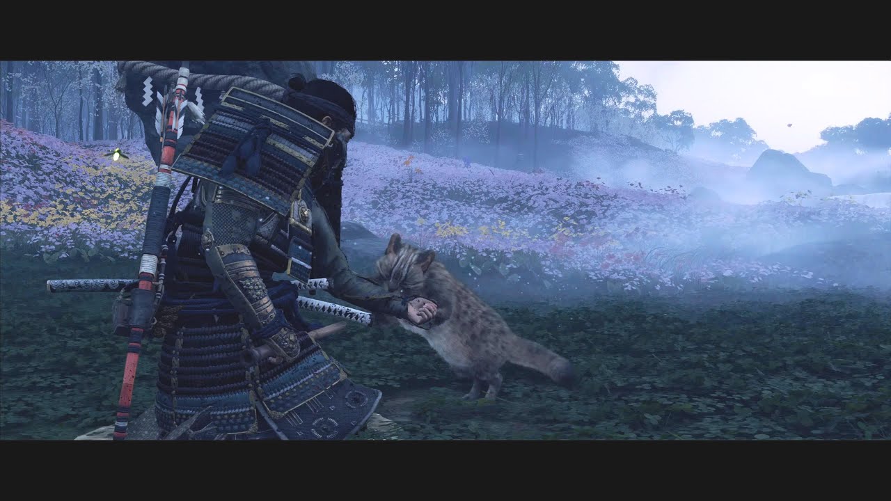 Ghost Of Tsushima: Iki Island DLC &mdash; Jin Sakai Plays The Flute And Pets A Cat (PS5, 4K60)