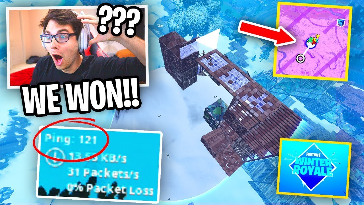 We MADE MONEY in WINTER ROYALE DUOS with 130+ PING... (how to play BAD PING on Fortnite)