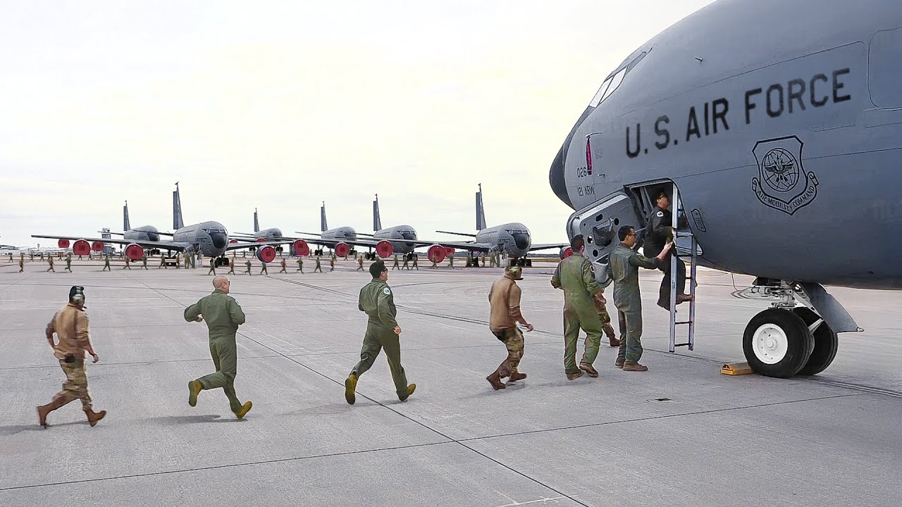 Extreme Process of Launching Massive US Tanker During Red Alert