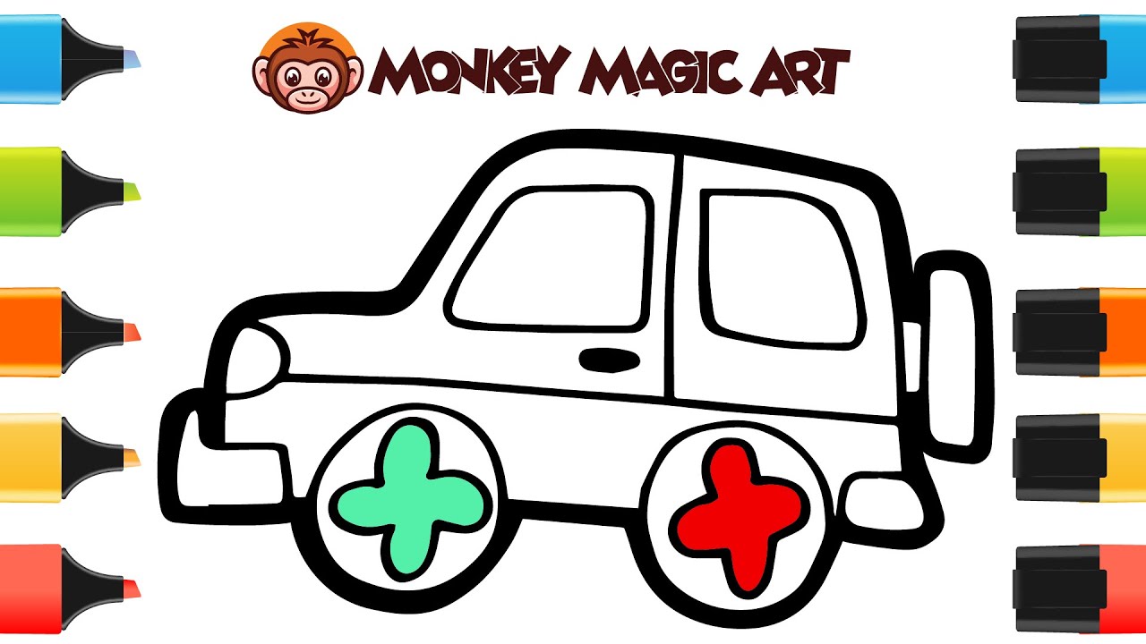 How to Draw a Cute Car | Step by Step Easy