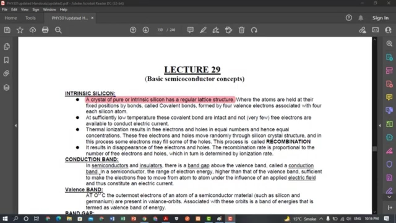 phy301 lecture 29 | phy301 short lecture 29 circuit theory semiconductor | yousaf sadiq