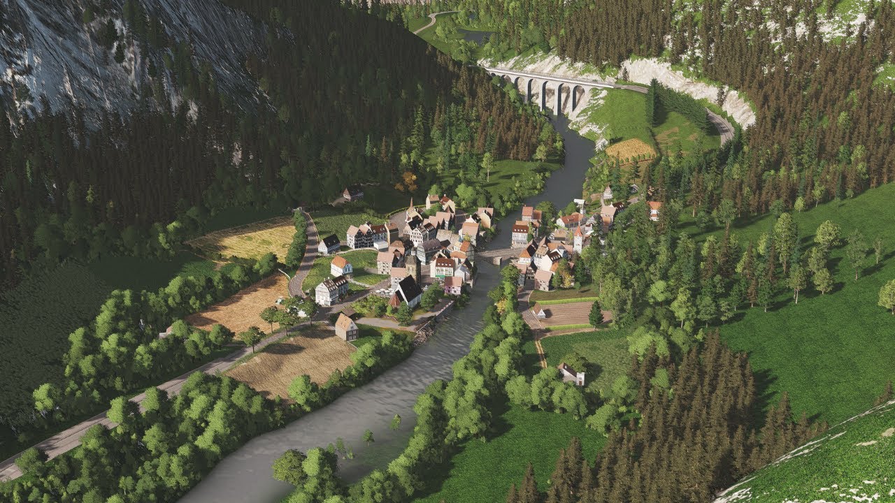 Beautiful European Town | Full Cinematic Build [4k] - Cities Skylines