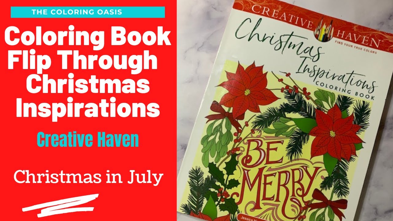 Adult Coloring Book Flip Through CHRISTMAS INSPIRATiONS by Creative Haven