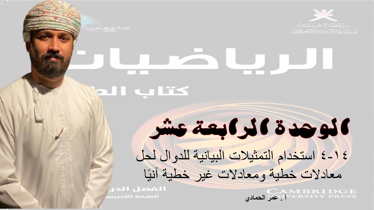14 - 4 درس استخدام التمثيلات البيانية للدوال لحل معادلات خطية ومعادلات غير خطية آنيًا ( الصف التاسع)