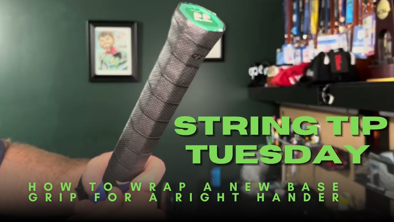 String Tip Tuesday: How to apply a replacement base grip for a right hander | How to grip a racket