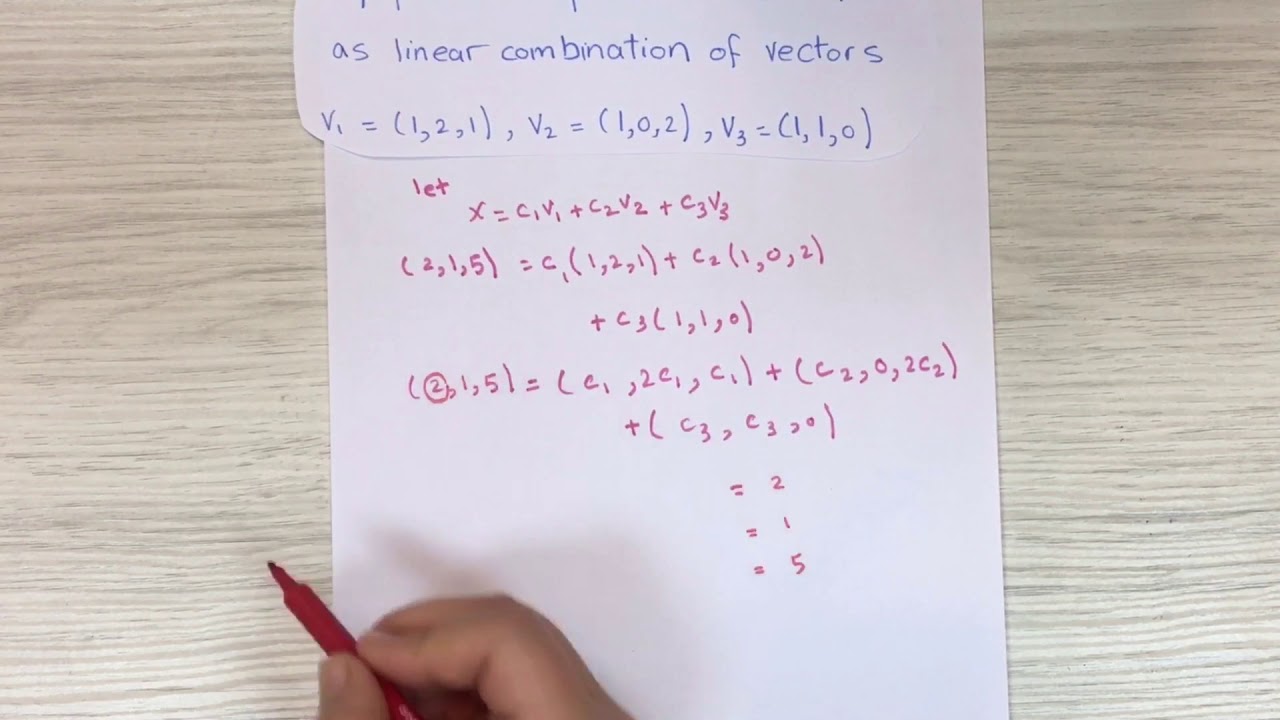 Linear | Linear combination of vectors