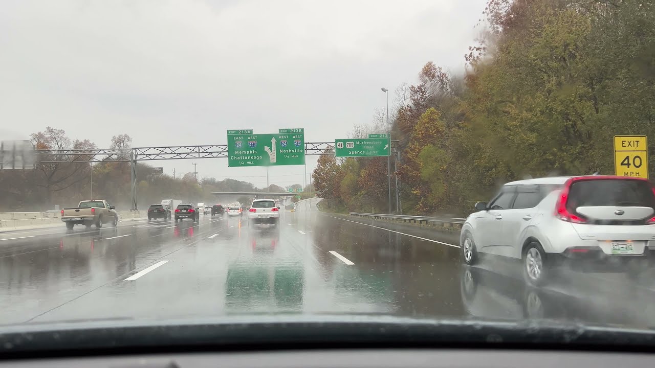 A rainy drive from Nashville TN to Paducah KY Interstate 40 and Interstate 24 good for relaxation
