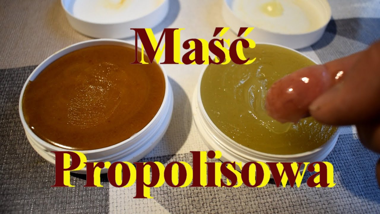 Maść propolisowa o silnym działaniu. Z propolisu a nie bezpośrednio z kitu pszczelego.