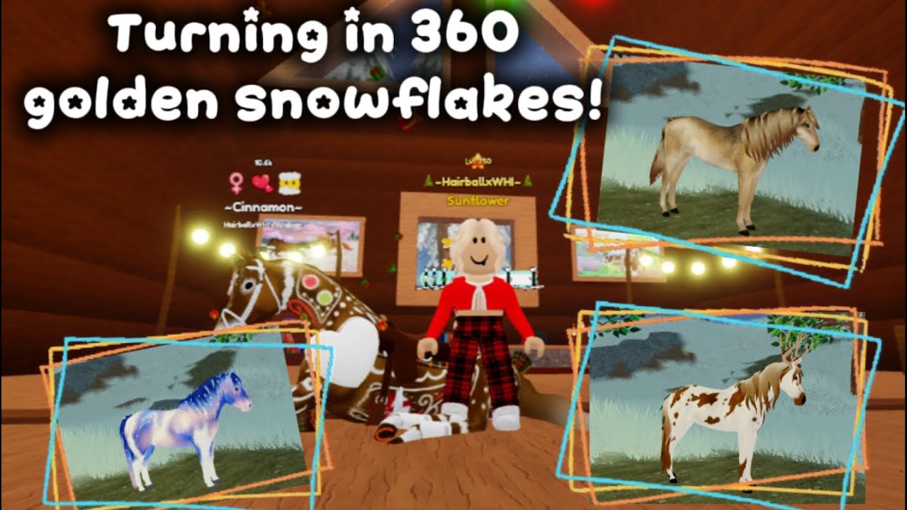 Turning in 360 Golden Snowflakes!❄️| Wild Horse Islands Roblox