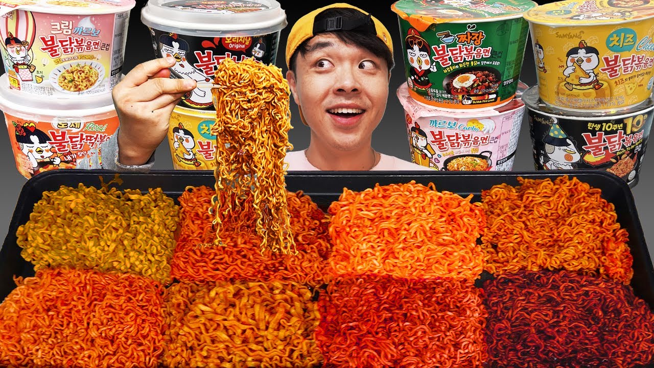 Mukbang Fire Spicy Noodle 불닭볶음면 불닭떡볶이 뽀로로 짜장면  편의점 음식 모음 MUKKABI 먹깨비
